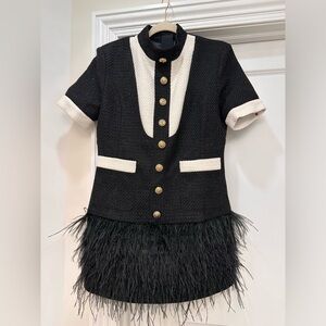 Never worn, gorgeous tuxedo style dress